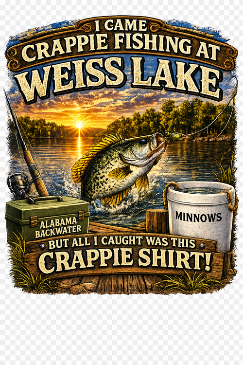I Came Crappie Fishing at Weiss Lake – Crappie Shirt | Alabama Backwater