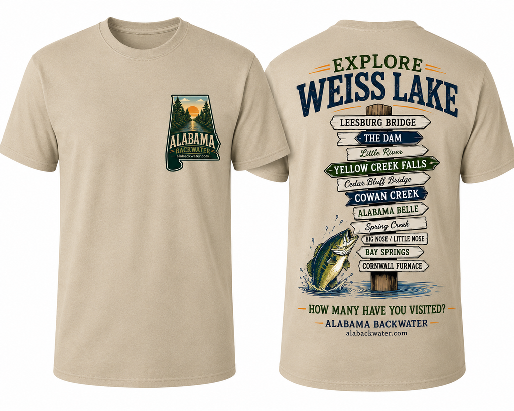 Explore Weiss Lake Destination Sign Shirt | Alabama Backwater