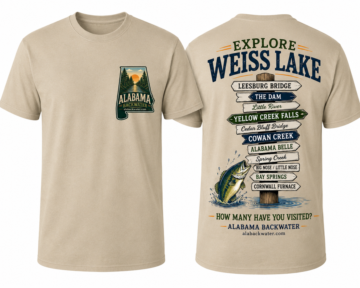 Explore Weiss Lake Destination Sign Shirt | Alabama Backwater