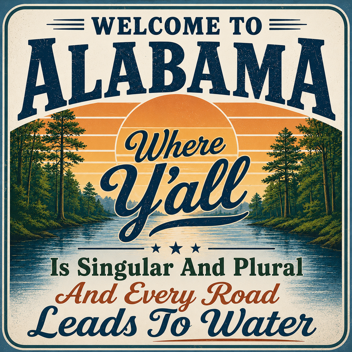 Welcome to Alabama | Every Road Leads to Water Shirt | Alabama Backwater